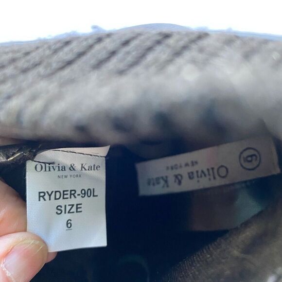 Olivia and Kate Women's Heeled Work Boots, Laced with side zippers Size 6‎ Biker - Picture 5 of 11